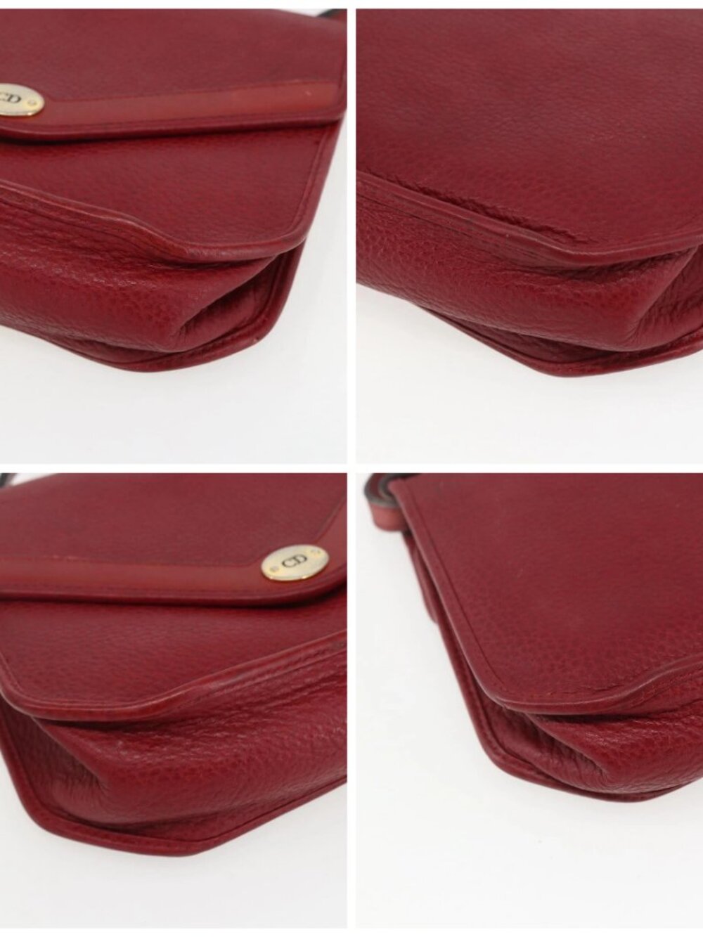Christian Dior Hand Bag Leather 2way Red Gold Auth BA8209 - Picture 16 of 16